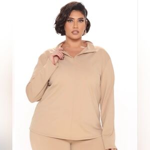 Fashion Nova zip long sleeve top 1x